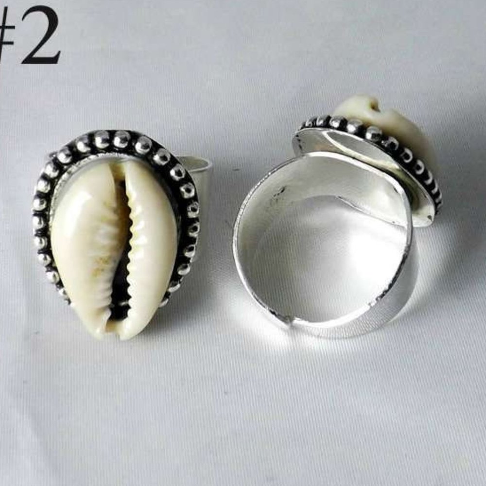 Stainless Steel Cowrie Shell Rings